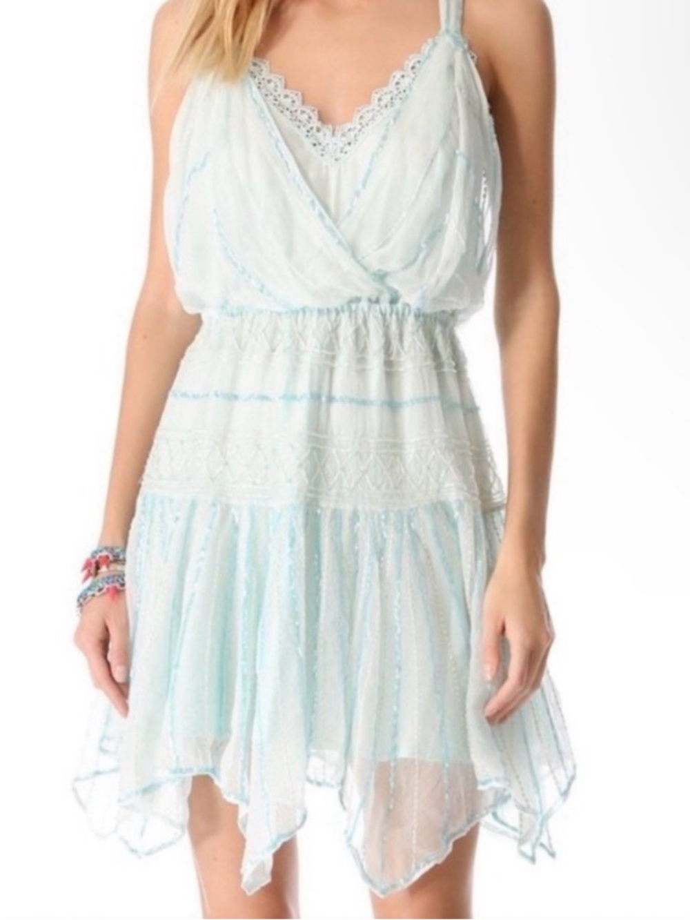 Free People Ode To Tea Shimmer Dress Mint